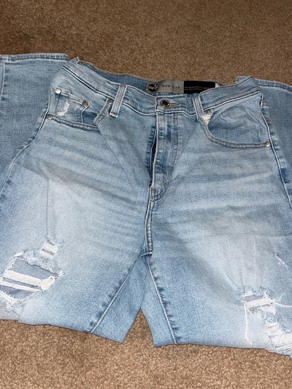 Levi's Light Blue Distressed Boyfriend Jeans